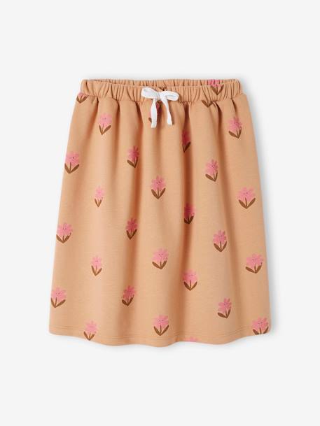 Floral Midi Skirt in Fleece, for Girls peach - vertbaudet enfant 