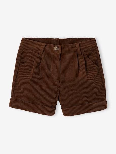 Corduroy Shorts for Girls hazel+sand beige - vertbaudet enfant 