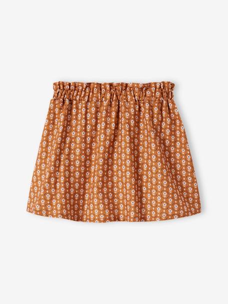 Wide Floral Skirt for Girls caramel - vertbaudet enfant 