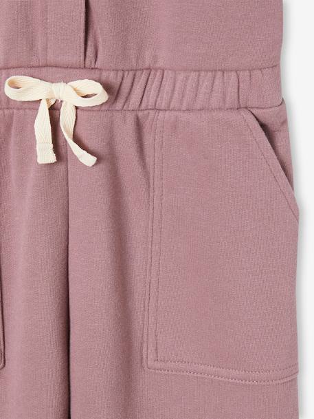 Short Sleeve Fleece Jumpsuit for Girls mauve - vertbaudet enfant 