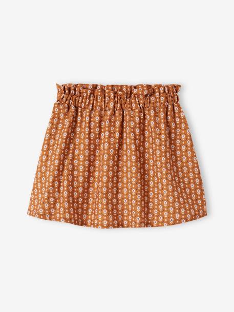 Wide Floral Skirt for Girls caramel - vertbaudet enfant 