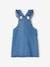 Denim Dungaree Dress with Frilly Straps for Girls stone - vertbaudet enfant 