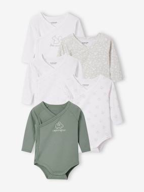 Pack of 5 Long Sleeve Bodysuits for Newborn Babies  - vertbaudet enfant