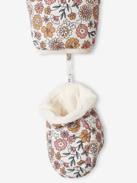 Combipilote bébé fille fleurie doublée polaire BEIGE CLAIR IMPRIME - vertbaudet enfant 
