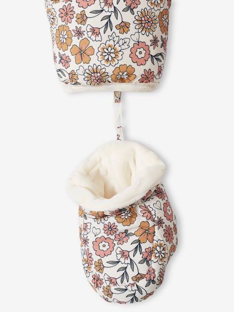 Floral Pramsuit with Polar Fleece Lining for Babies 6306 - vertbaudet enfant 