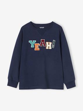 Thick Top with Message in Bouclé, for Boys  - vertbaudet enfant