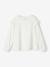 Tee-shirt blouse fille manches longues à volant personnalisable écru+rose - vertbaudet enfant 