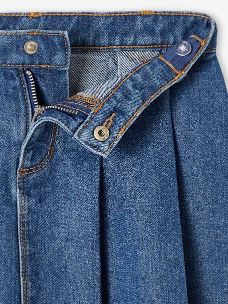 Jupe fille en jean plissée denim gris+stone - vertbaudet enfant 