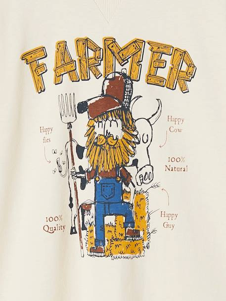 Tee-shirt motif farmer garçon Ecru - vertbaudet enfant 