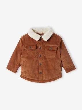 Corduroy Jacket with Faux Fur Lining, for Babies  - vertbaudet enfant