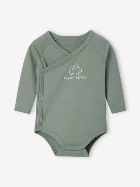 Pack of 5 Long Sleeve Bodysuits for Newborn Babies aqua green - vertbaudet enfant 
