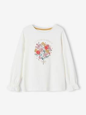 Romantic Top with Muslin Froufrou, for Girls  - vertbaudet enfant