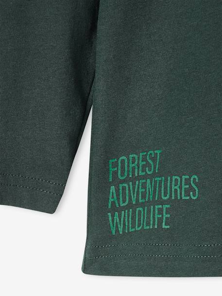 Tee-shirt motif animal garçon en coton recyclé écru+vert sapin - vertbaudet enfant 