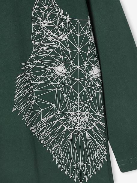 Tee-shirt motif animal garçon en coton recyclé écru+vert sapin - vertbaudet enfant 