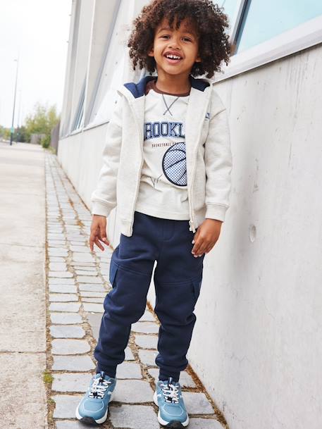 Jacket with Zip & Hood for Boys marl beige - vertbaudet enfant 