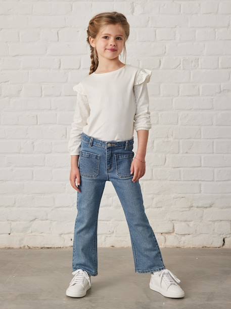 7/8 Flared Jeans for Girls - stone, Girls
