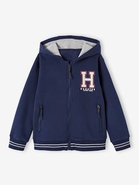 Boys-Sportswear-Zipped Sports Jacket with Hood for Boys