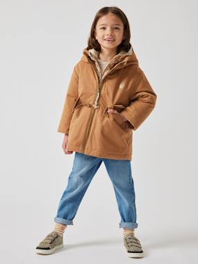 3-in-1 Shiny Hooded Parka with Sherpa Lining, for Girls  - vertbaudet enfant