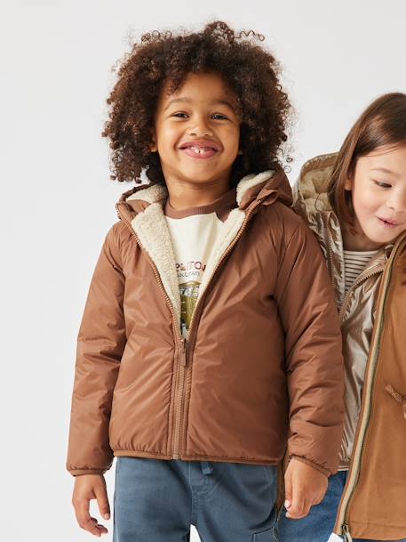 Parka garçon 3 en 1 blouson amovible kaki+lichen+Marine grisé+noix de pécan - vertbaudet enfant 
