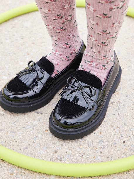 Mocassins vernis junior noir - vertbaudet enfant 