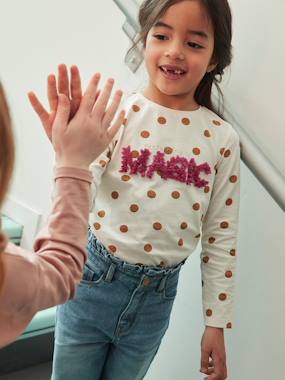 T-shirt message en relief fille  - vertbaudet enfant