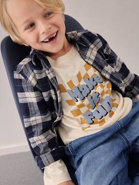 Chequered Flannel Shirt for Boys  - vertbaudet enfant