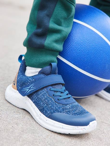 Baskets légères lacées et scratchées enfant bleu - vertbaudet enfant 