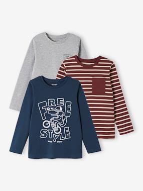 -Pack of 3 Assorted Long Sleeve Tops for Boys