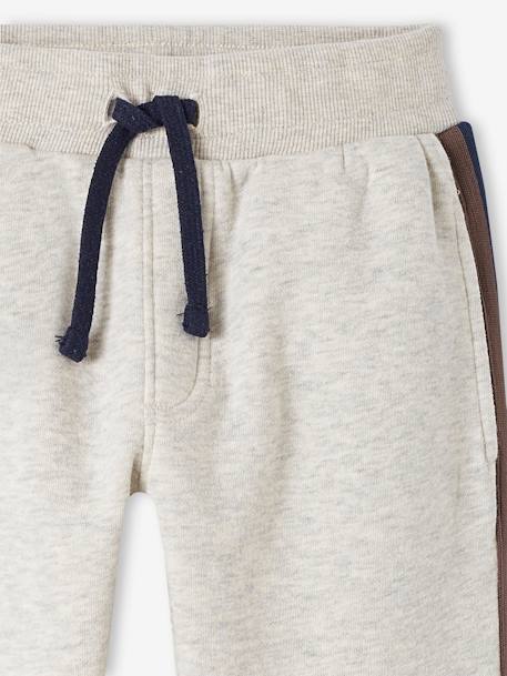 Sports Trousers with Stripes Down the Sides, for Boys marl beige - vertbaudet enfant 