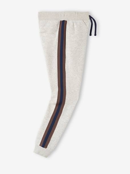 Sports Trousers with Stripes Down the Sides, for Boys marl beige - vertbaudet enfant 