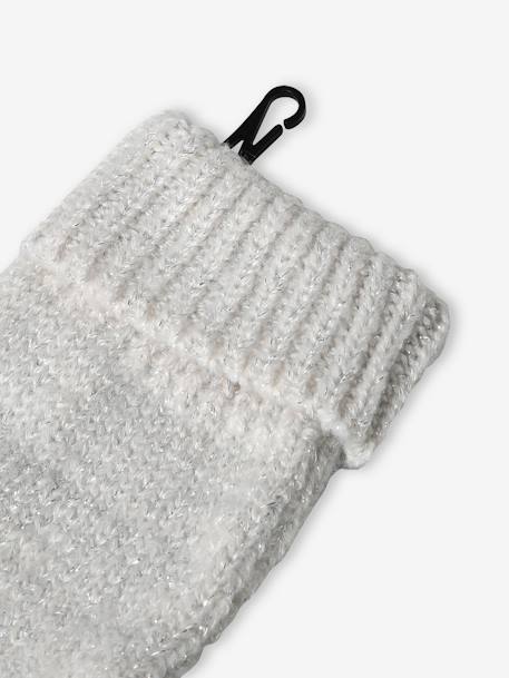 Beanie + Snood + Gloves or Mittens Set in Cable Knit for Girls ecru - vertbaudet enfant 