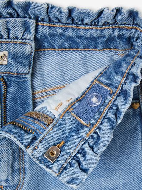 Jean fille mom poches coeur denim gris+gris+stone - vertbaudet enfant 