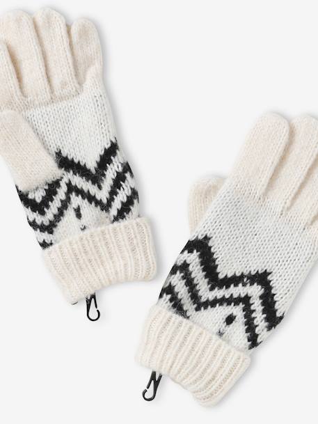 Jacquard Knit Gloves for Boys beige - vertbaudet enfant 
