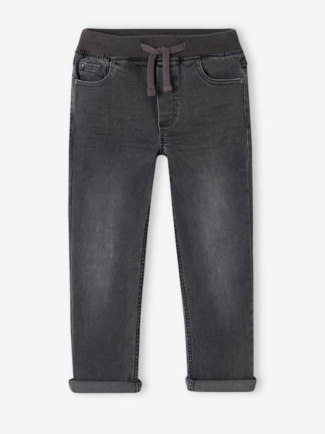 Indestructible relaxed straight jeans easy to pull on for boys denim grey+double stone+stone - vertbaudet enfant 