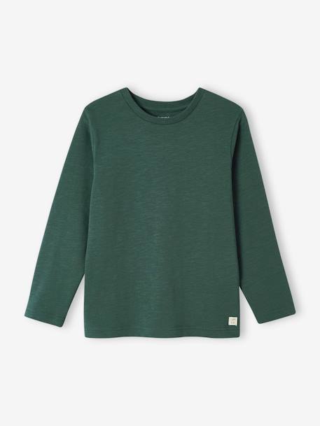 T-shirt garçon unis manches longues personnalisable anthracite+BLEU+jaune+marine+vert grisé+vert sapin - vertbaudet enfant 