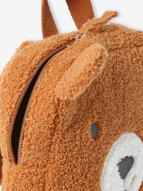Bear Backpack in Sherpa, for Children dark brown - vertbaudet enfant 