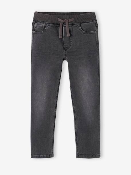 Indestructible relaxed straight jeans easy to pull on for boys denim grey+double stone+stone - vertbaudet enfant 