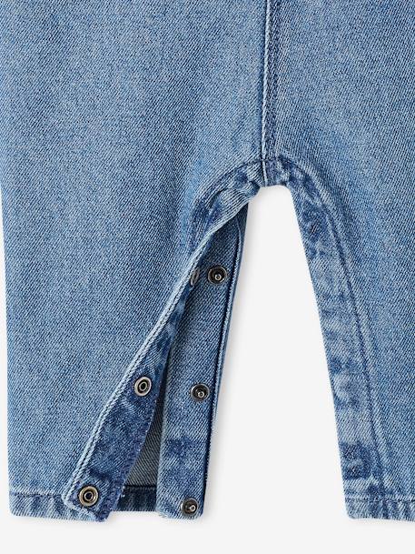Salopette bébé en denim bretelles à volants stone - vertbaudet enfant 