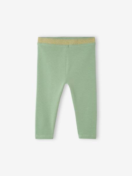 Legging bébé fille ceinture pailletée Oeko-Tex® abricot+marine+vert de gris - vertbaudet enfant 
