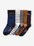 Pack of 5 Pairs of Striped Socks for Boys night blue - vertbaudet enfant 