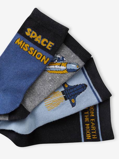 Pack of 4 Pairs of 'Space' Socks for Boys blue - vertbaudet enfant 