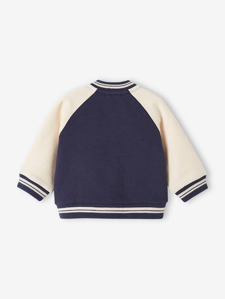 College-Style Fleece Jacket with Zip for babies night blue - vertbaudet enfant 