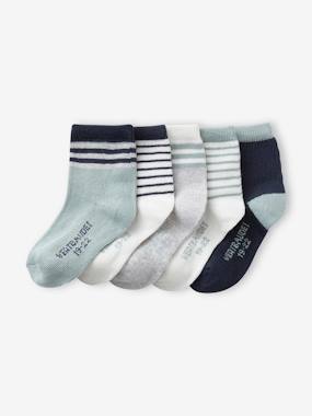 Pack of 5 Pairs of Striped Socks for Baby Boys  - vertbaudet enfant