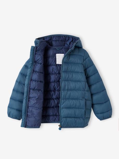 Lightweight Jacket with Recycled Polyester Padding & Hood for Boys - petrol  blue, Boys