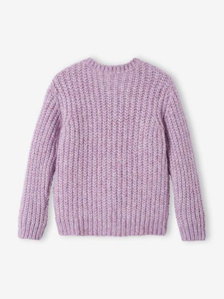 Loose-Fitting Soft Knit Cardigan for Girls - lilac, Girls