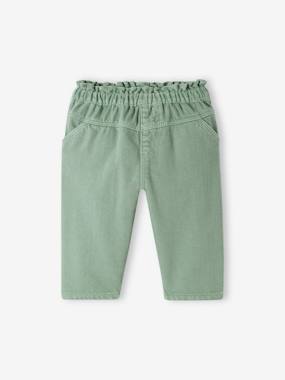 -Twill Trousers, Elasticated Waistband, for Babies