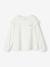 Tee-shirt blouse fille manches longues à volant personnalisable écru+rose - vertbaudet enfant 