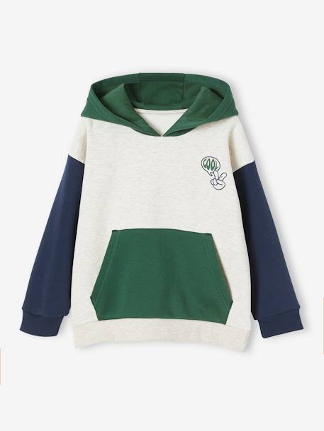 Hooded Colourblock Sweatshirt for Boys green - vertbaudet enfant 