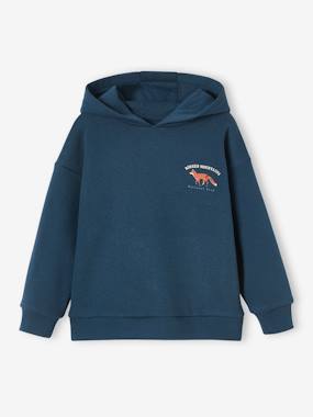 Boys-Cardigans, Jumpers & Sweatshirts-Sweatshirts & Hoodies-Hoodie with Large Nature-Inspired Motif on the Back, for Boys