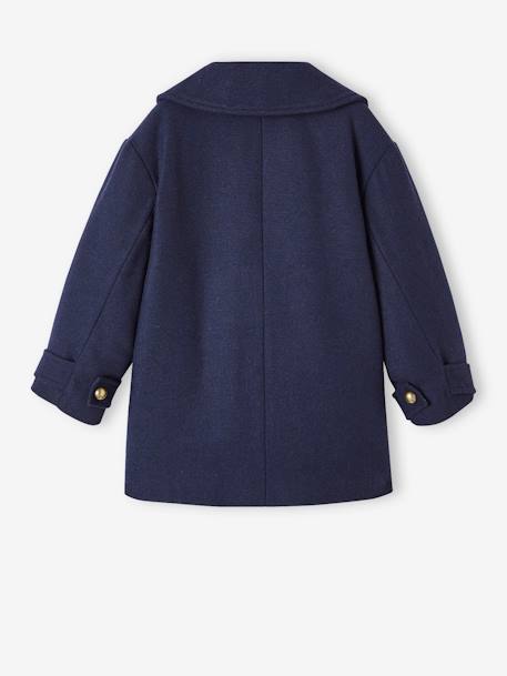 Manteau officier en drap de laine fille marine - vertbaudet enfant 